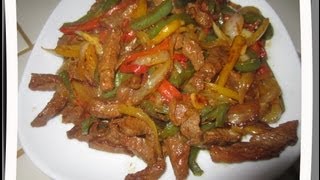 Como hacer Fajitas de carne  Receta mexicana [upl. by Llerihs]