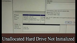 Unallocated Hard Drive Not initialized  Unallocated Space In Hard Drive Without Using any app [upl. by Ramirol]