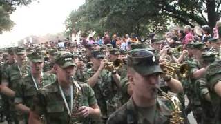 Ballad of The Green Beret  Aggie Band March to Cotton Bowl Yell Practice 123104 [upl. by Enilecram]