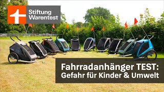 Fahrradanhänger Test 2024 Gefahren für Kinder amp Umwelt bei Croozer Thule amp Co [upl. by Nekcerb]