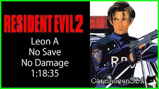 Resident Evil 2 PSX No Save No Damage  Leon A  11835 Commentated [upl. by Rita]