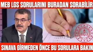 MEB 2024 LGS Sorularını buradan sorabilir Öğrenciler dikkat Sorulara göz atın [upl. by Enitsugua860]