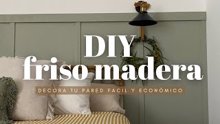 Cómo hacer un falso friso fácil en la pared rápido y sin herramientas Friso DIY madera [upl. by Yorker]