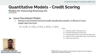 27 Altmans ZScore  Linear Discriminant Model  Islamic Bank Financing Risk [upl. by Nortna]