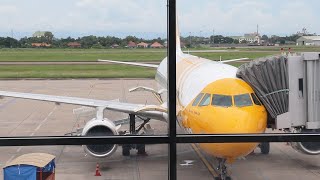 Scoot Airlines aka Tigerair Amazing Takeoff from Wattay International Airport Vientiane Laos [upl. by Omrellig242]