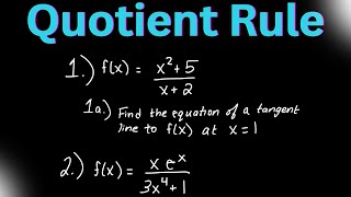 Quotient Rule for Derivatives  Calculus I  Practice Problems [upl. by Hnahk]