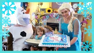 DISNEY FROZEN THEMED BIRTHDAY PARTY with Elsa and Olaf Iriss 2nd Birthday [upl. by Dibri744]