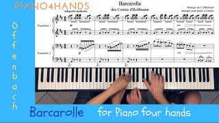 Jacques Offenbach  Barcarolle for Piano four hands FREE Sheet Music [upl. by Hgielime134]