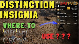 WHERE TO USE DISTINCTION INSIGNIA  BATTLE FRONT MERCHANT  NIGHT CROWS GLOBAL  NFT  F2PP2E [upl. by Bergeron]