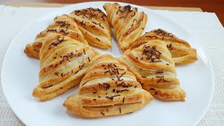 NON LE COMPRERAI PIÙ BASTANO 5 MINUTI SFOGLIATELLE AL CIOCCOLATO BUONISSIME  CHOCOLATE PUFF PASTRY [upl. by Ahseram]