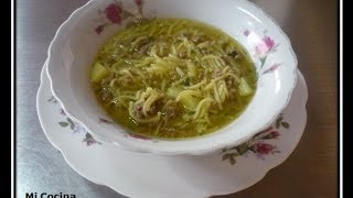 SOPA DE CABELLO DE ANGEL CON CARNE MOLIDA  Mi Cocina [upl. by Notlrac]