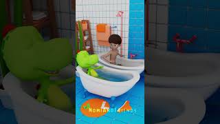 Nomi and Rexis Bathtub Trouble😂🛁💦 funny animation shorts [upl. by Aetnahc]