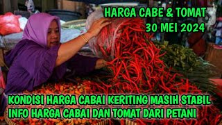 Kondisi Harga cabai merah hari ini 30 Mei 2024  Info harga tomat dan cabai saat ini di Jawa Timur [upl. by Rogergcam556]