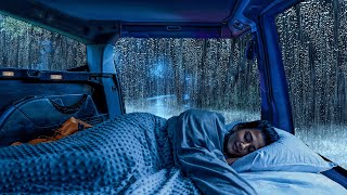 Stress Relief to Sleep Instantly with Heavy Rain amp Thunder Sounds Outside on Window Car at Night [upl. by Faludi]