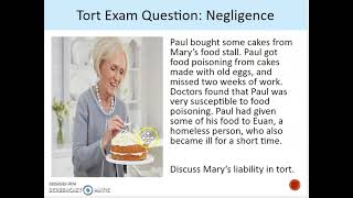 Tort Exam Question Negligence [upl. by Cotter974]