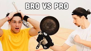 Bro vs Pro  Can a Squash Expert win with a frying pan [upl. by Keram724]