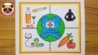 World Health Day Drawing  World Health Day Poster  Health Day Drawing [upl. by Rebel386]