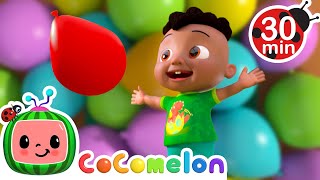 Playing the Balloon Song  Cocomelon  Cody Time  Kids Cartoons amp Nursery Rhymes  Moonbug Kids [upl. by Laerdna]