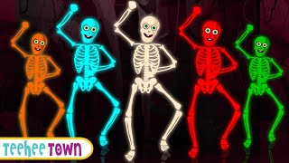 Haunted Five Skeletons Halloween Song  Spooky Scary Skeletons Songs By Teehee Town [upl. by Sol]