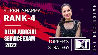 Rank 4 Delhi Judicial Service Exam 2022  Surbhi Sharmas Strategy To Crack DJS Exam [upl. by Jennette]