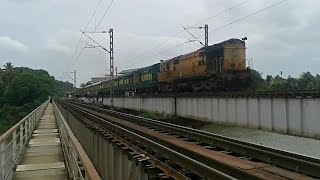 Kochuveli  LTT Garib Rath Express chugs out Periyar bridge [upl. by Eeroc812]