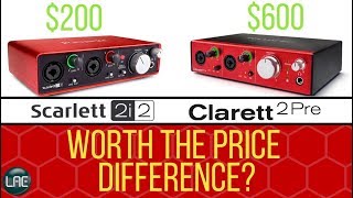 Scarlett 2i2 VS Clarett 2Pre  Latency Preamps AIR Comparison  Focusrite Audio Interface Shootout [upl. by Odlanyer]