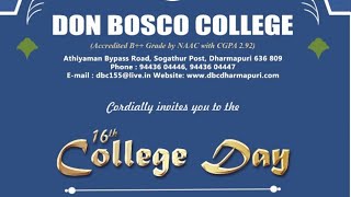 16 th College Day Celebration part2 Don Bosco College Dharmapurisuryatvdpi [upl. by Gabe]