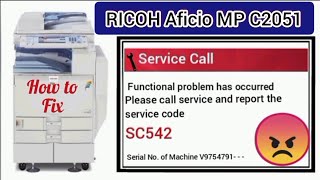 Service Call RICOH Aficio MP C2051  RICOH Photostat sticker and colour poster printer service call [upl. by Yenetruoc983]