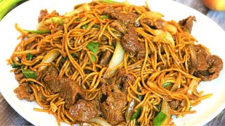 CHEAPER AND BETTER THAN TAKEOUT  Beef Lo Mein Recipe 牛肉捞面 [upl. by Erdne]