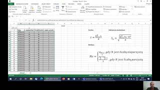 Średnia mediana odchylenie dominanta szereg prosty Statystyka z programem Excel odc 2 [upl. by Alison]