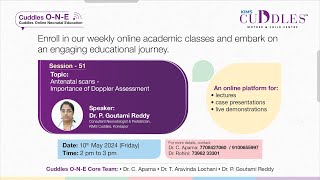 Session51 quotAntenatal Scans  Importance of Doppler Assessmentquot by Dr P Goutami Reddy  Cuddles ONE [upl. by Chretien]