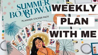 PLAN WITH ME  WEEKLY PLANS  RONGRONG SUMMER BOARDWALK  COMPACT VERTICAL A5 PLANNER [upl. by Atnom]