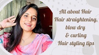 Hair styling StraighteningCurlingBlowdryEasy method kanndavlog hairstyle myhaircareroutine [upl. by Aled]