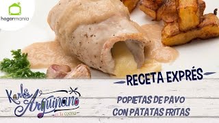 Receta Exprés Popietas de pavo con patatas fritas [upl. by Aynor]