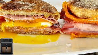 Air Fryer Ham Egg amp Cheese Sandwich Dreo Chefmaker [upl. by Yrelav]