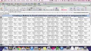 Create a Rubric in Excel Step one and Step two [upl. by Sirtemed]