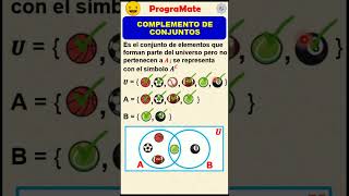 Complemento de Conjuntos  Diagramas de Venn Shorts ✔ [upl. by Saucy834]