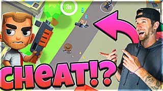 IS HE CHEATING Battlelands Royale  Mobile Battle Royale [upl. by Aikemet]