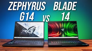 Razer Blade 14 vs ASUS Zephyrus G14 2021  Best 14” Gaming Laptop [upl. by Bertila]