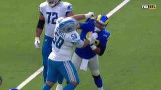 Aaron Donald scrap with Penei Sewell after play [upl. by Arola265]