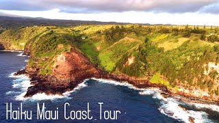 Haiku Maui Coast Drone Tour  Huelo Waipio Bay [upl. by Eiffe]