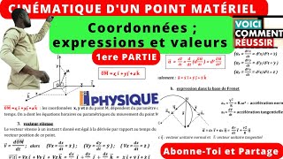 Leçon 1Cinématique du point1ère Partieexpressioncoordonnéevaleur ou norme [upl. by Alyosha28]