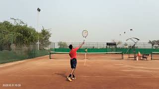 Tennis ITF masters MT 400 Joygaon Semifinal highlights [upl. by Ahsikad]