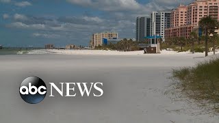 Popular tourist area in Clearwater Beach Florida is nearly empty [upl. by Mclyman]