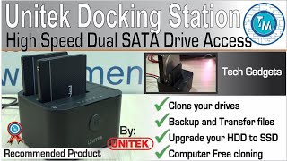 How to clone your Hard Drive Use a Docking and Cloning Station  HHD to SSD Unitek Type C Station [upl. by Annaillil]