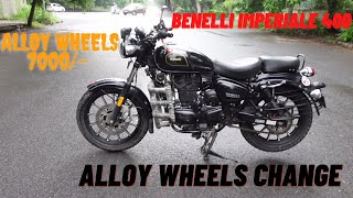 Benelli Imperiale400 Alloy wheels change vlogofbabaji youtube jattprabhjot msk souravjoshivlogs [upl. by Gail]