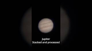 Jupiter Through My New Telescope Live view and stackedprocessed astrophotography shorts [upl. by Alicea]