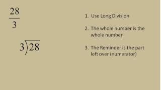 Improper Fractions to Mixed Numbers Simplifying Math [upl. by Jarad]