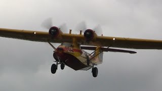 Vintage Airplane Landing  Engine Exhaust Fire [upl. by Erek899]