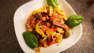 Tagliatelle mit SteinpilzenThunfisch   Kochen mit Tom [upl. by Grimaldi]